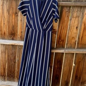 Navy Striped Women's Jumpsuit
